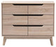 Fella Mid-Century Two-Tone Oak and Gray Wood 6-Drawer Dresser