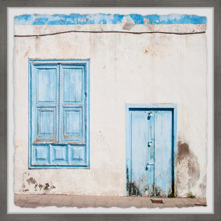 "Blue Doors and Windows" Framed Painting Print, 12x12