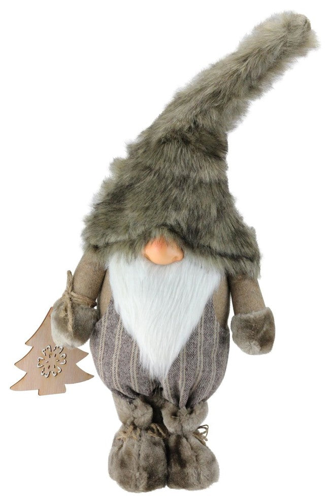 22" Nature's Luxury Gnome with Christmas Tree Ornament Tabletop Decoration