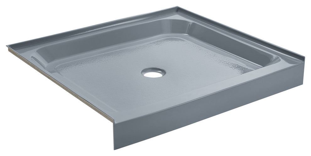 Voltaire 36"x36" Single-Threshold, Center Drain, Shower Base, Gray