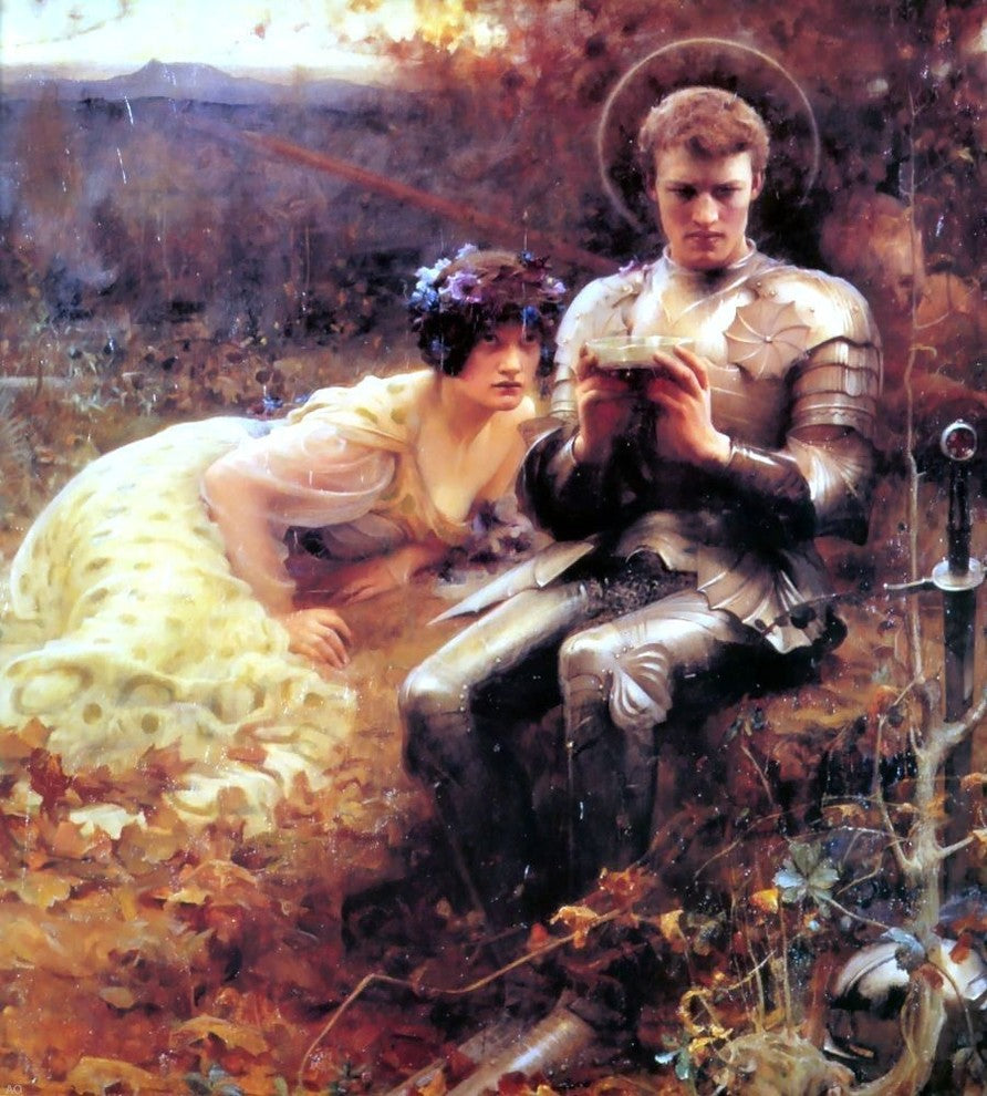 Arthur Hacker The Temptation of Sir Percival, Gallery Wrapped Canvas, 20"x25"