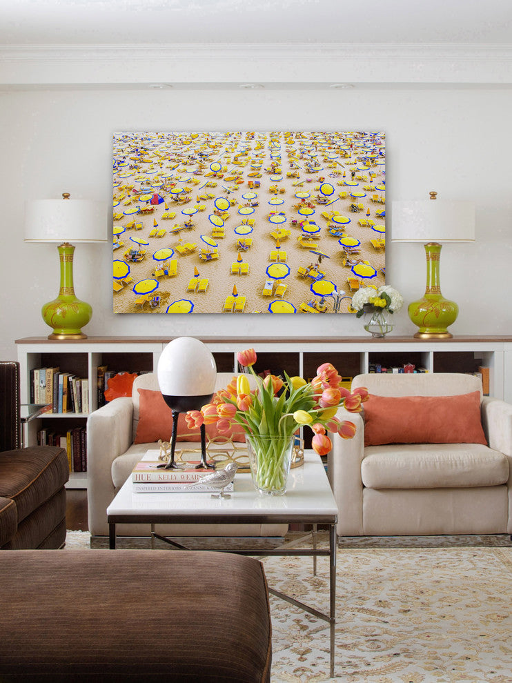 Yellow Umbrellas Print on Canvas, 61x41 cm