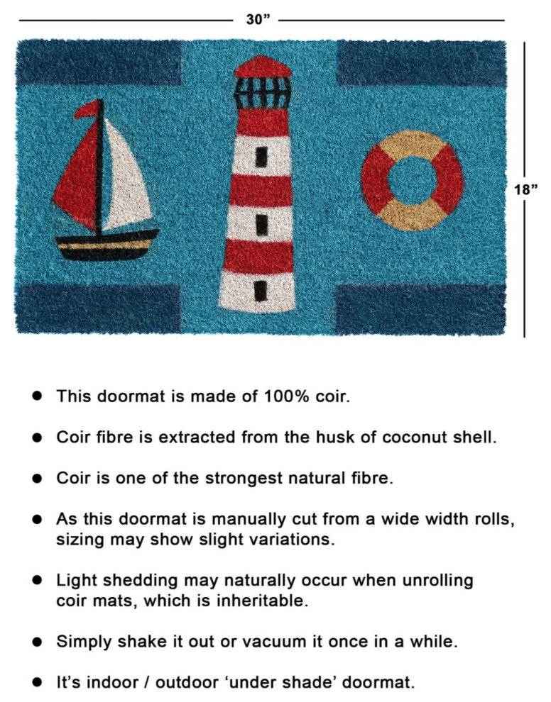 Multi Machine Tufted Marine Doormat, 18" x 30"