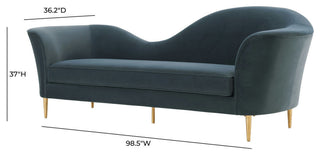 TOV Furniture Plato Grey Velvet Sofa