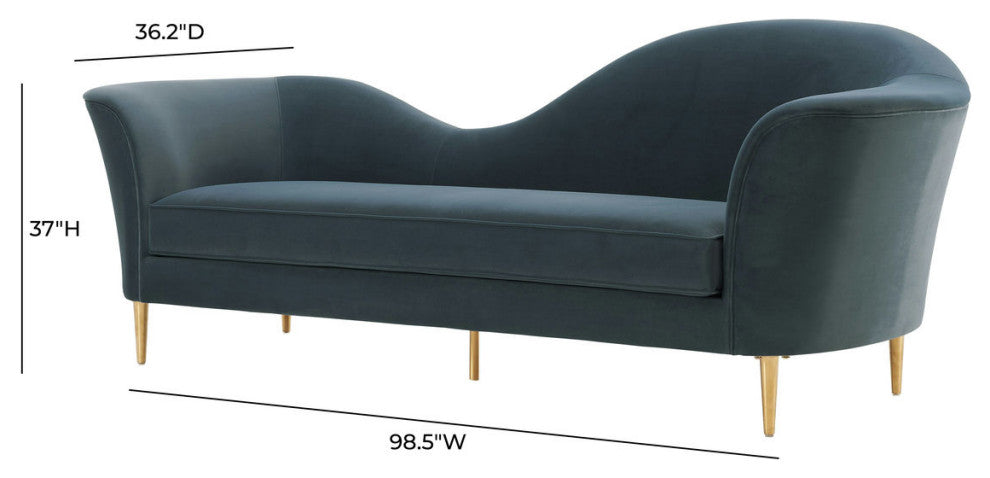 TOV Furniture Plato Grey Velvet Sofa
