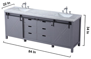 Marsyas Transitional Dark Grey 84" Double Vanity Set