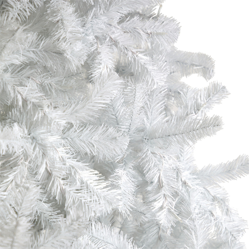 10' White Artificial Christmas Tree With 2200 Bendable Branches & 800 LED Lights