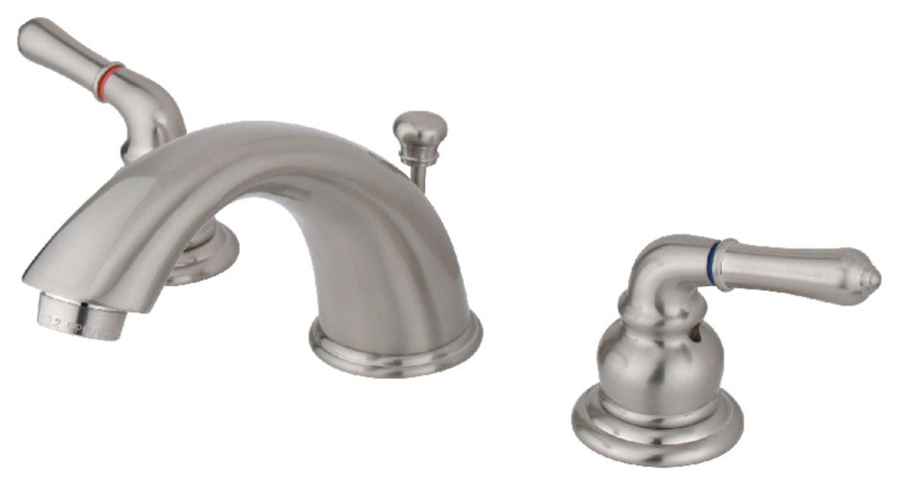 Kingston Brass Widespread Bathroom Faucet With Brass Pop-Up, Brushed Nickel