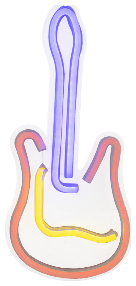 15.75" LED Neon Style Guitar Wall Sign