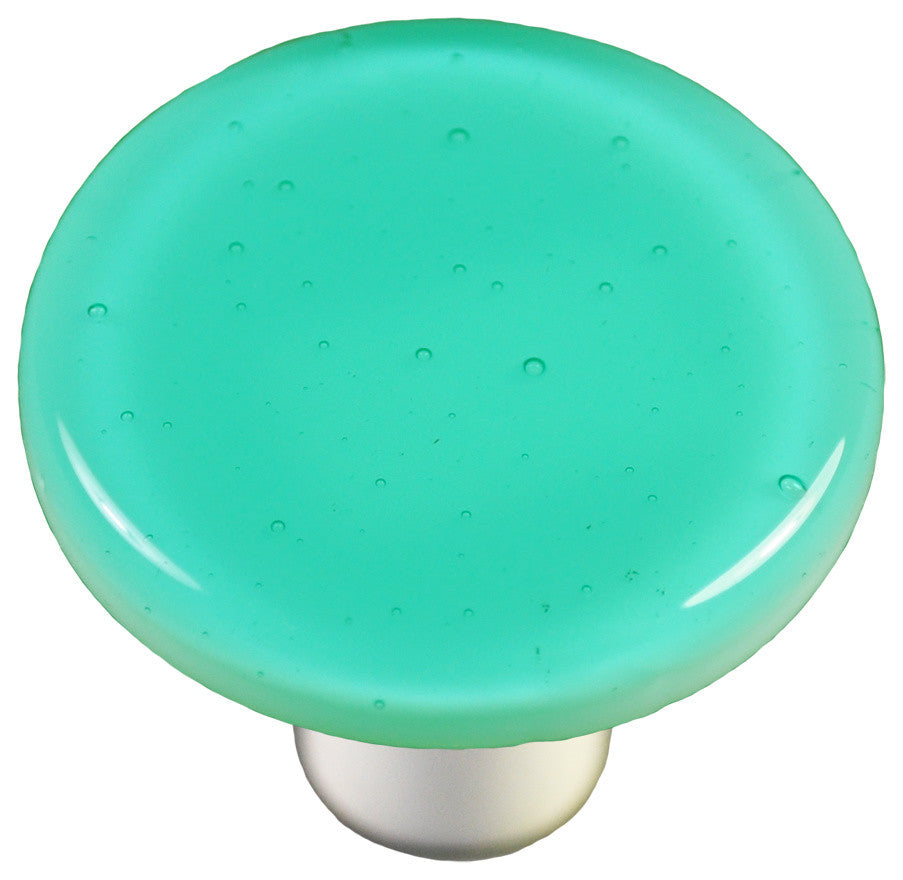 Lt. Aqua Blue Knob Round, Black Post
