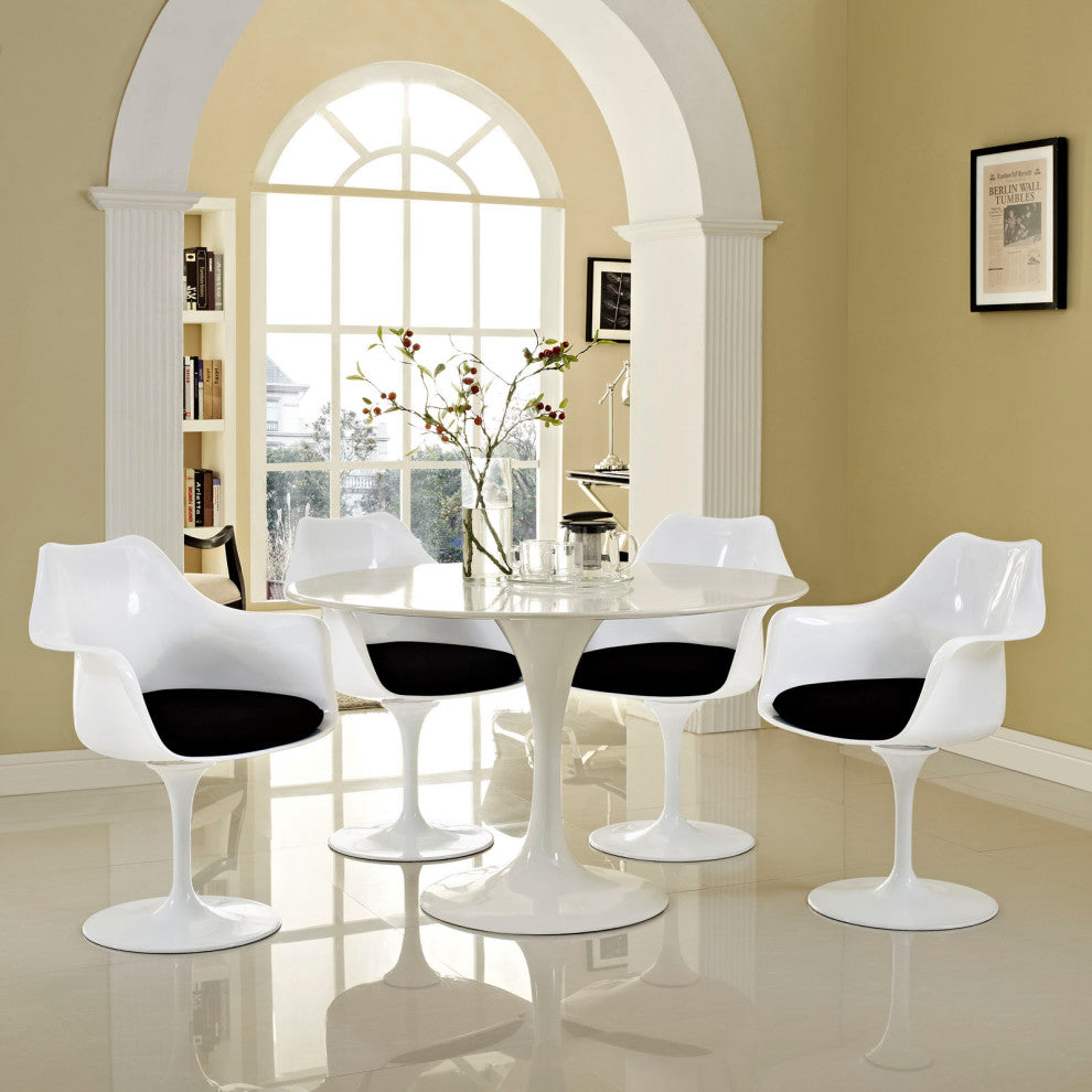 Modern Black Tulip Dining Armchair Set of 4