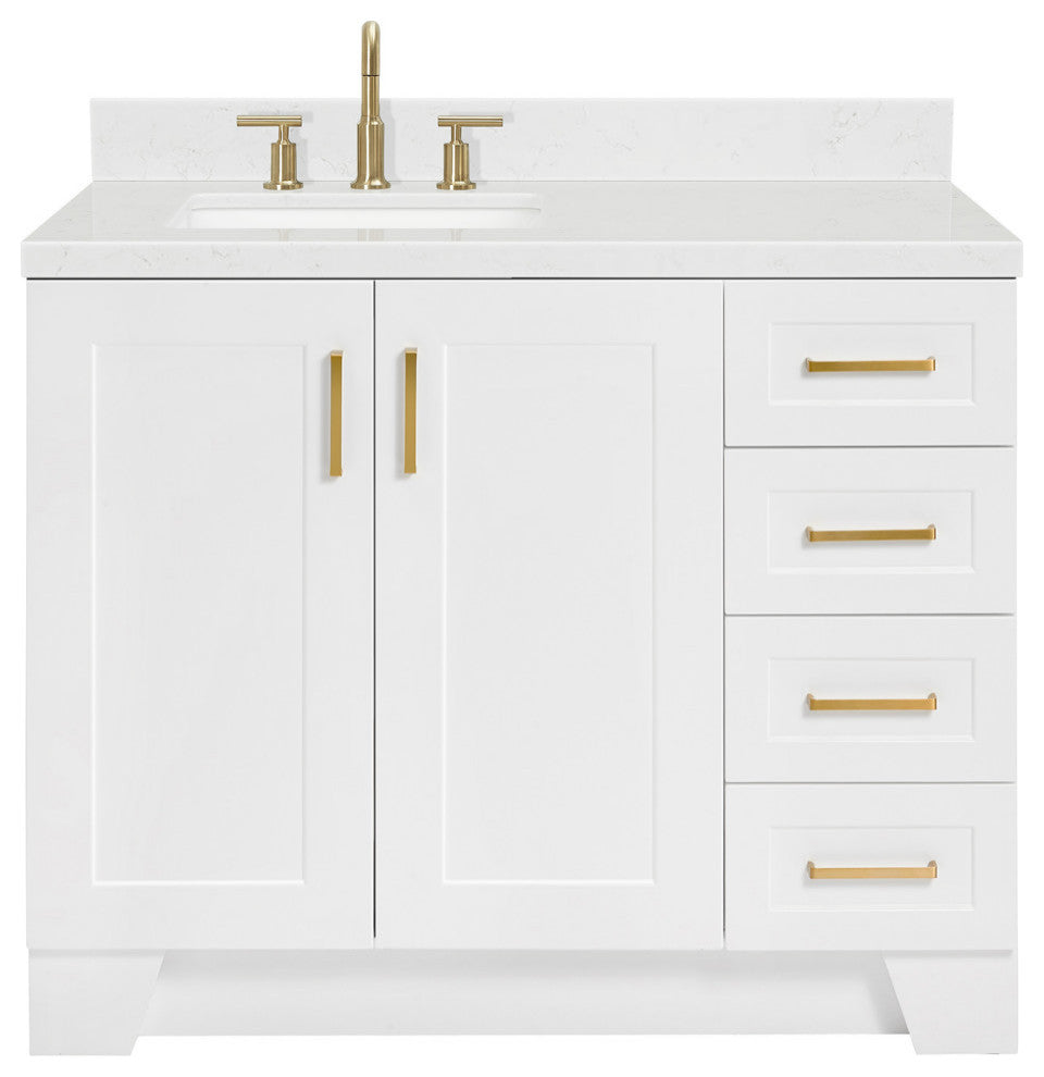 Ariel Taylor 42" Left Offset Single Rectangular Sink Bathroom Vanity