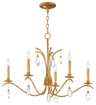 Maxim 12745 Eden 5 Light 32"W Crystal Candle Style Chandelier - Charcoal Gold