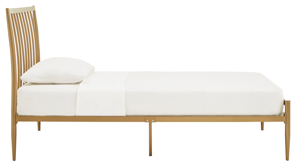 Taylor Gold Finish Metal Bed, Twin
