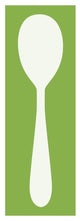 "Mealtime: White on Green - Spoon" Digital Paper Print by BG.Studio, 20"x56"