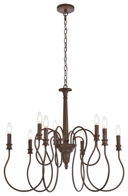 Fiona 9-Light Pendant, Weathered Oak