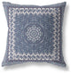 20 Indigo White Holy Floral Indoor Outdoor Throw Pillow