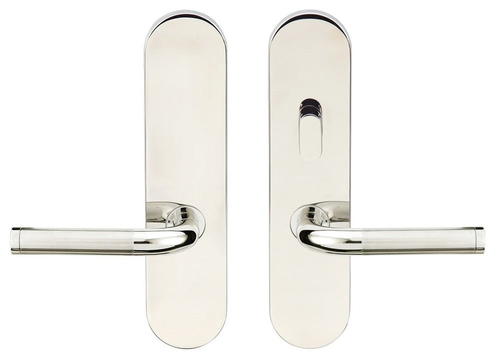 Vienna Lever Tubular Passage With Privacy Bolt, Left Hand, 2-3/8"Backset