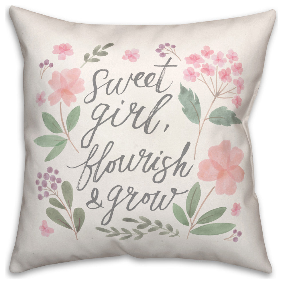 Flourish and Grow 18"x18" Spun Poly Pillow