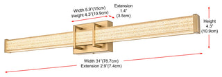 Home Living 31" Led Wall Sconce, Satin Gold