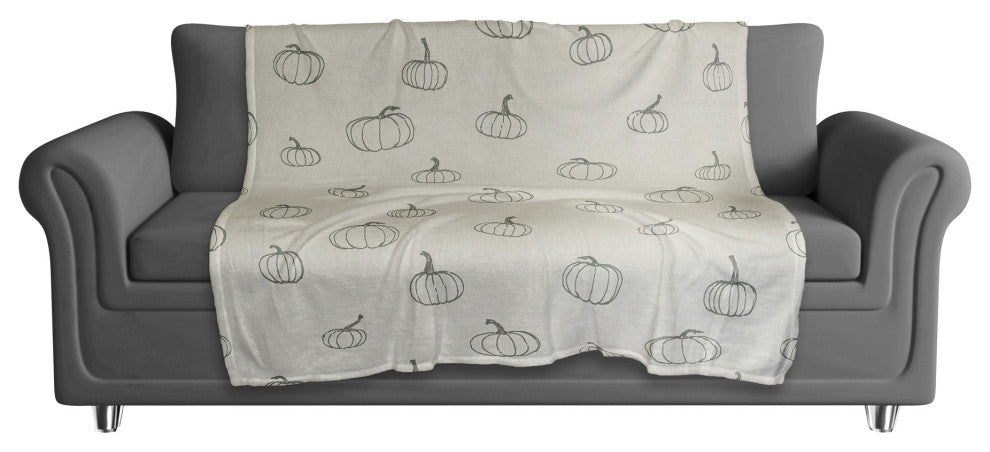Gray Mini Pumpkin Pattern 50x60 Coral Fleece Blanket