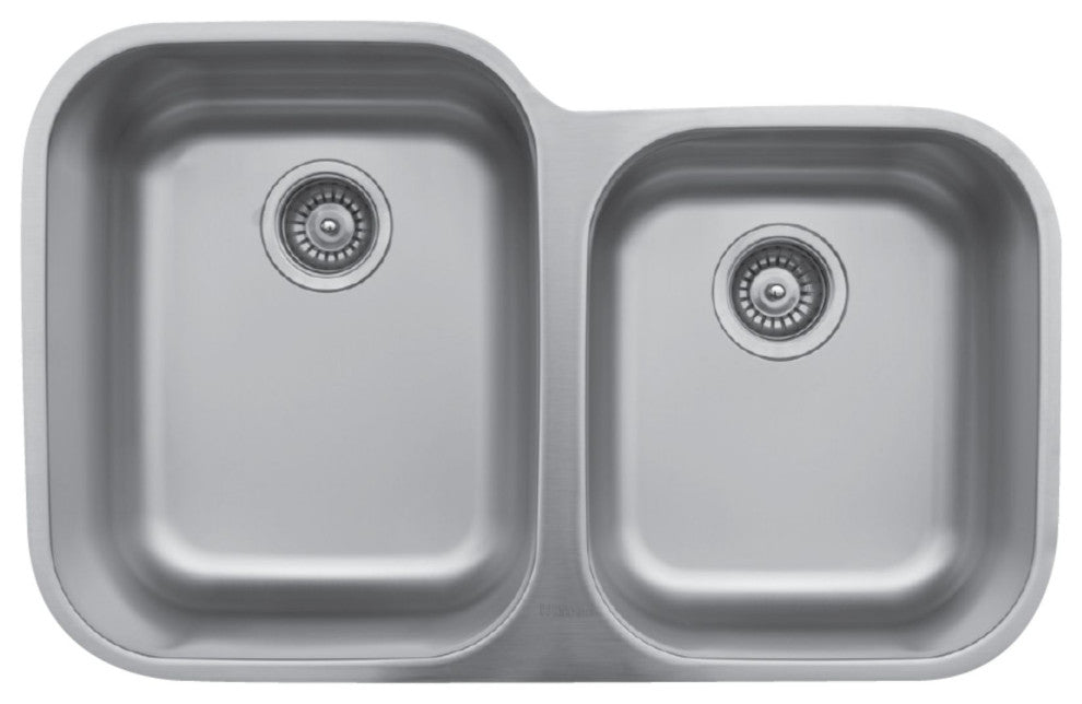Karran Undermount Stainless Steel 32" Double Bowl Kitchen Sink Kit
