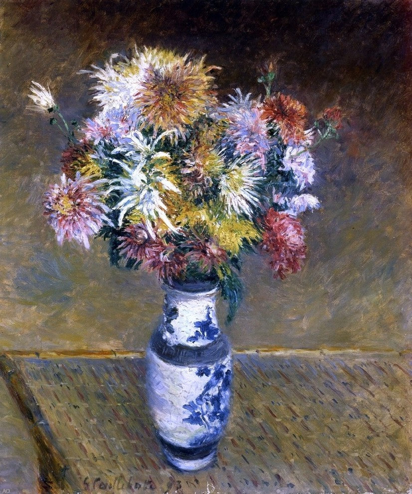 Gustave Caillebotte Chrysanthemums in a Vase, 20"x25" Wall Decal