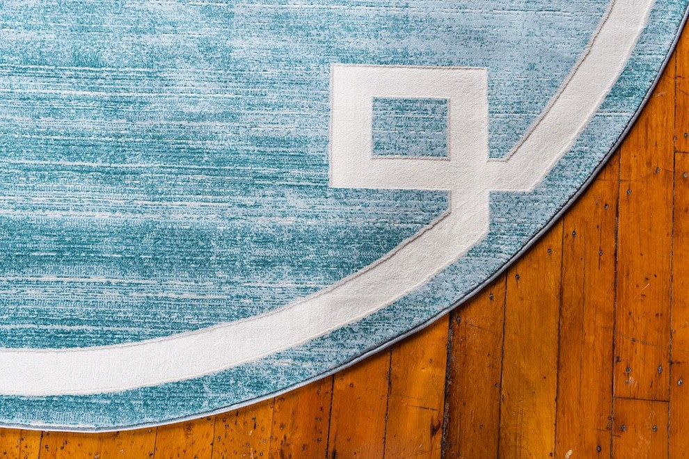 Contemporary Heights 8' Round Seamist Area Rug