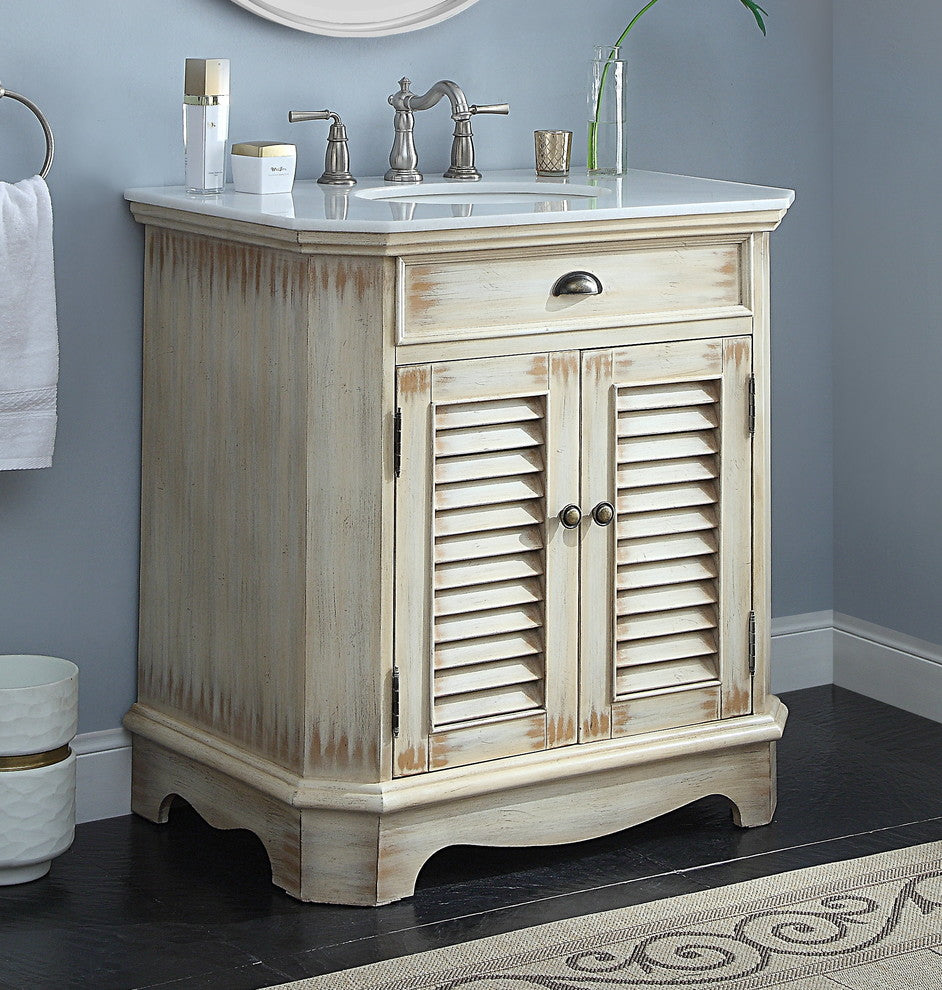 32" Fairfield Rustic Beige Bathroom Vanity