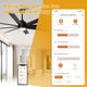 72-inch Modern Black Industrial LED Smart Ceiling Fan with Remote