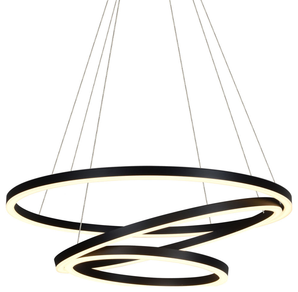 Tania Trio 32" Ring ETL Certified Circular LED Chandelier, Black VMC32500BL