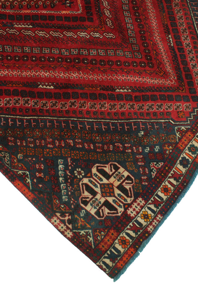 Vintage Distressed Shareef Red Rug