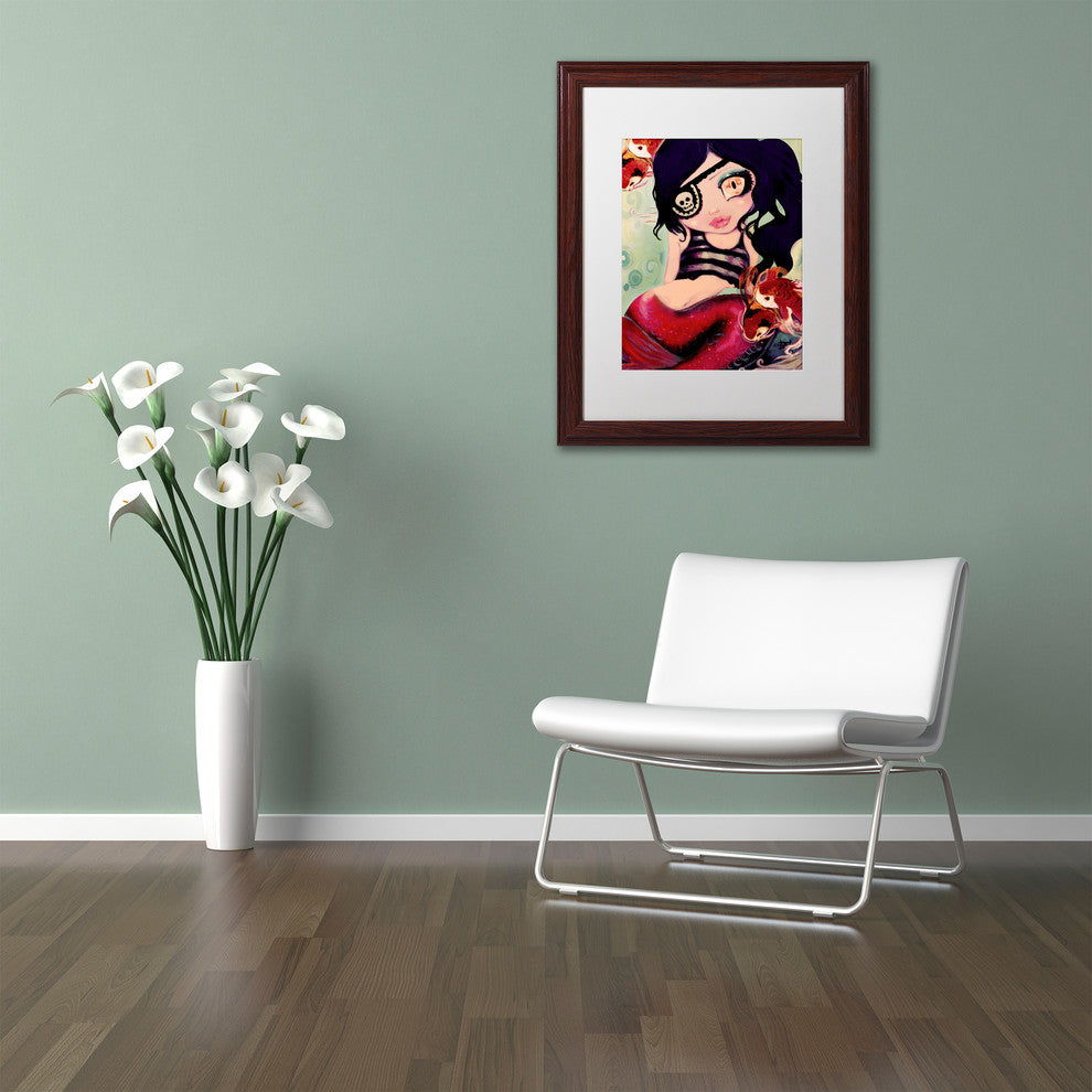 Natasha Wescoat 'Mermaid Pirate' Art, Wood Frame, White Mat, 11x14