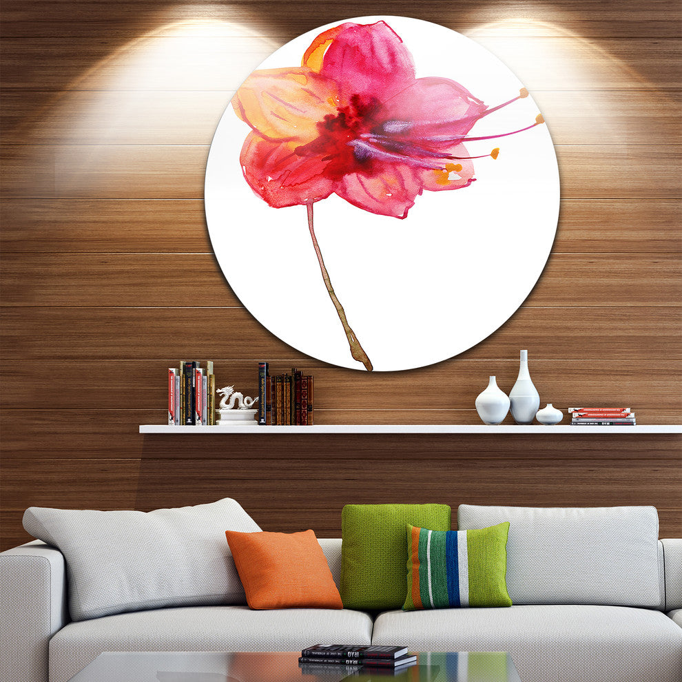 Beautiful Dual-Toned Star Flower, Flower Large Disc Metal Wall Art, 11"