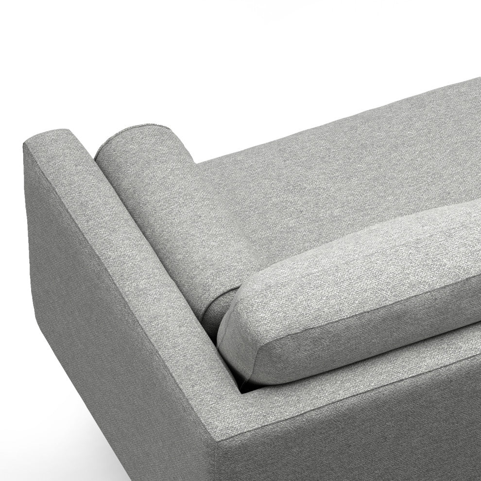 Morrison Mid Century Left Sectional Wide Sofa Tightly Woven Performance Fabric, Mist Grey