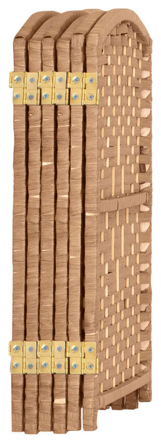 2 ft. Short Diamond Weave Fiber Room Divider Natural 6 Panel