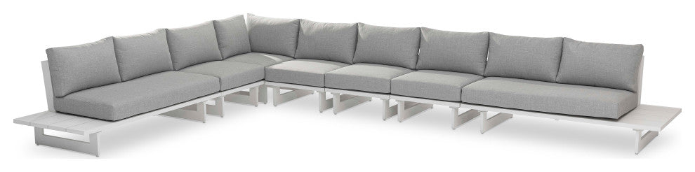 Maldives Grey Water Resistant Fabric Outdoor Patio Modular Sectional