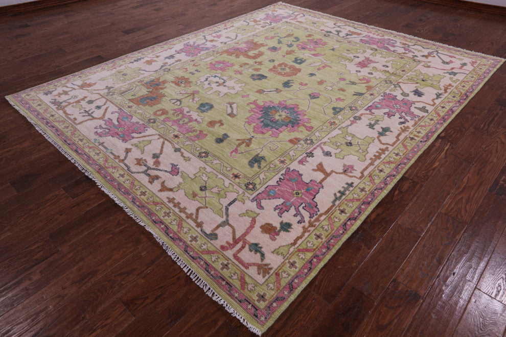 8' 2" X 10' 3" Handmade Turkish Oushak Wool Rug - Q15845