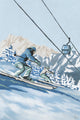 "Skiers Race Down" Painting Print on Wrapped Canvas, 24x36