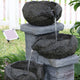 Sunnydaze Cascading Stone Bowls Solar-on-Demand Water Fountain With LED Light