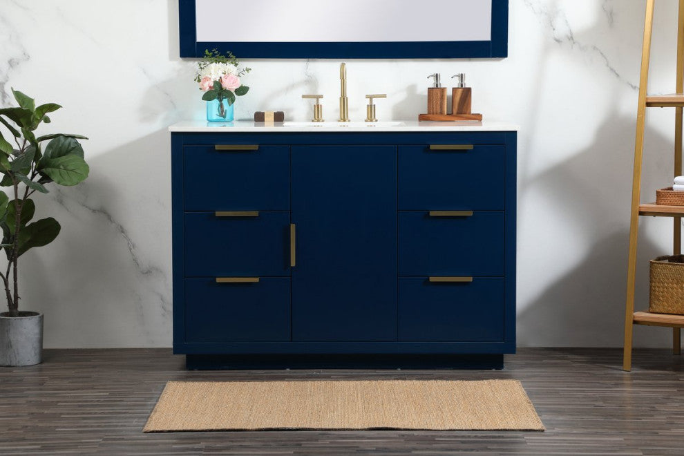 Bethany Single Bathroom Vanity, Blue, 48"
