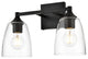 2 Light Black And Clear Bath Sconce