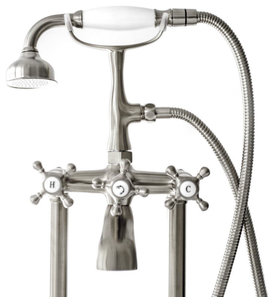 SevenFalls 8019 Telephone Double Lever Handles Clawfoot Floor Mounted Tub Filler