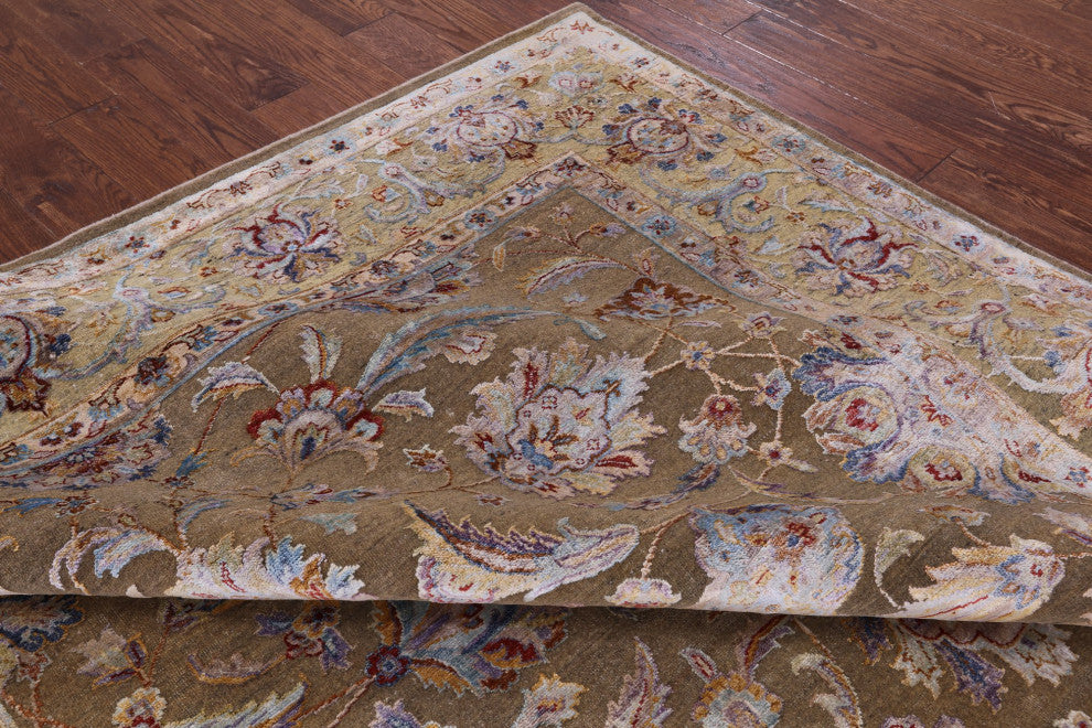 Wool and Silk Persian Hand Knotted Rug 8' 0" X 9' 9"- Q5968