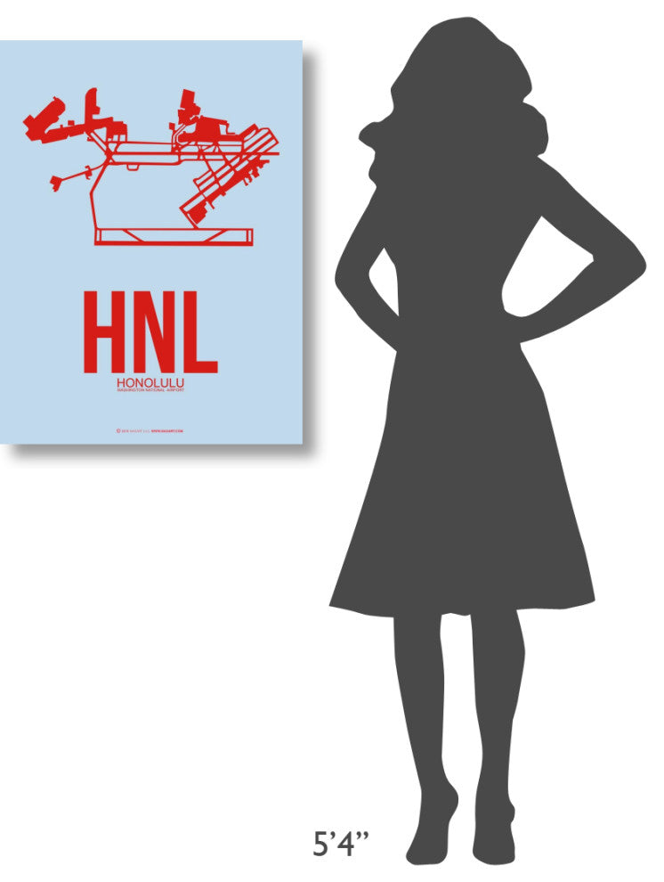 "HNL Honolulu Poster 1" Fine Art Print