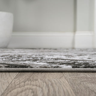 Slant Modern Abstract Black/Gray 5 ft. x 8 ft. Area Rug