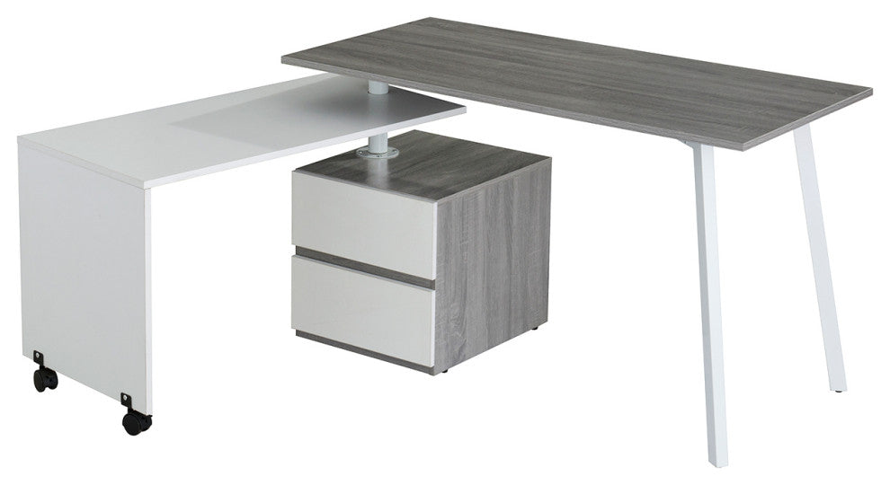 Techni Mobili Rotating Multi-Positional Modern Desk . Color: Gray