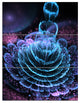"Blue Purple Fractal Flower" Metal Wall Art, 3 Panels, 28"x36"