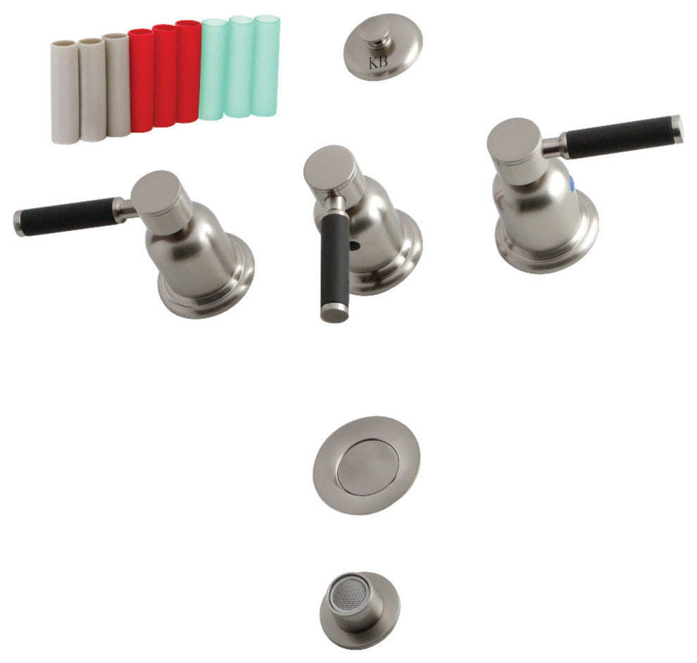 Kingston Brass KB6328DKL Kaiser Three-Handle Bidet Faucet, Brushed Nickel