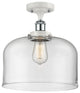 Innovations 916-1C-WPC-G72-L 1-Light Semi-Flush Mount, White, Polished Chrome